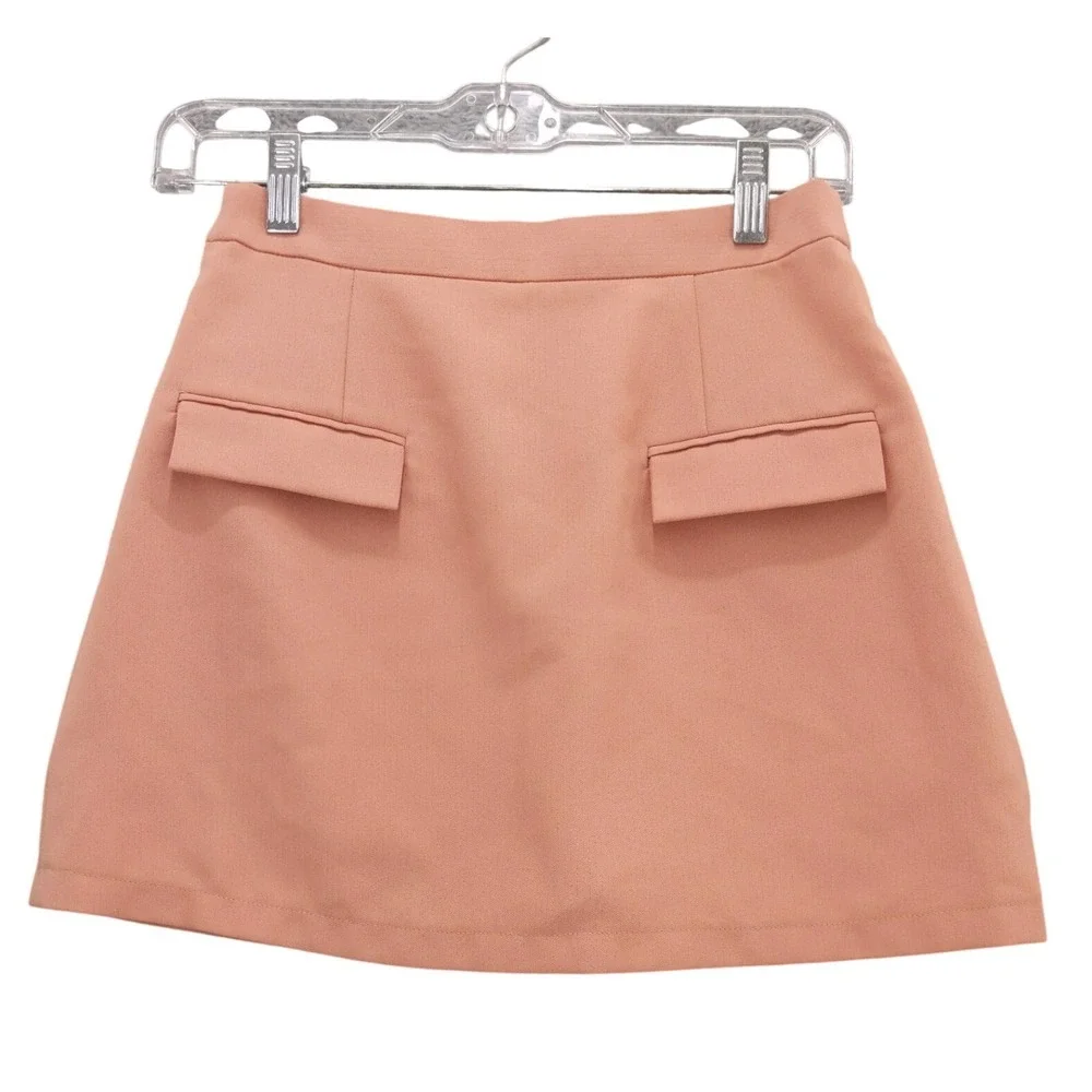 Made by Rubies Peach High Waisted A-Line Skort‎ Mini Skirt Shorts Size 26 XS